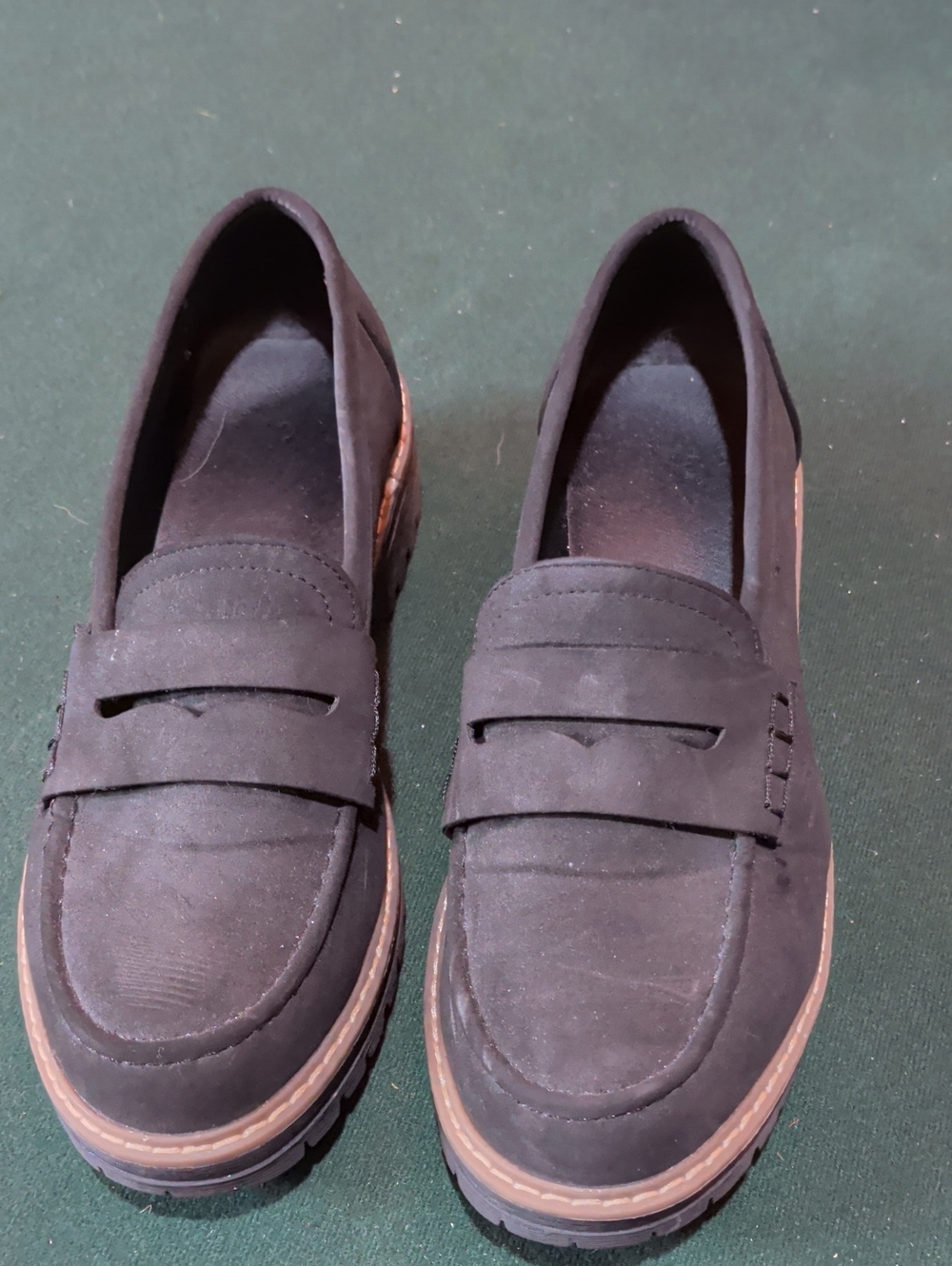 Women's Black Suede Penny Loafers - Classic Slip-On Comfort